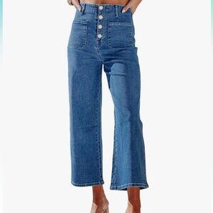 Wide Leg Blue Jeans
